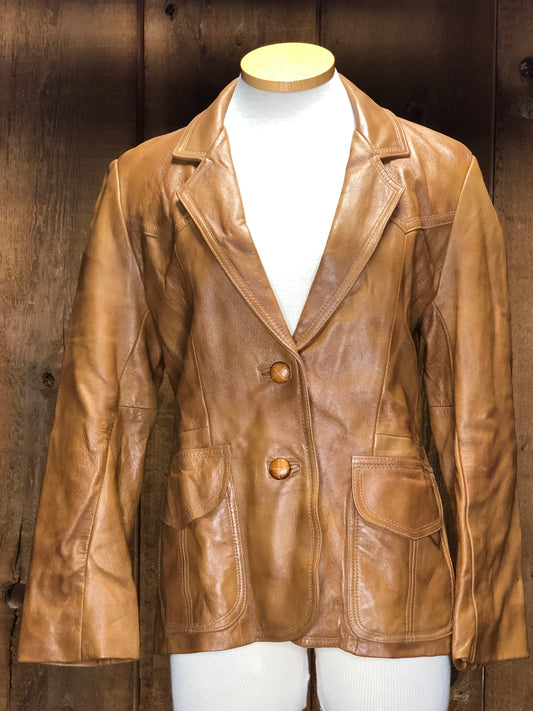 70s Tony Lama Leather Blazer     M