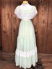 70s Gunne Sax Sage & Lace Maxi Dress    W26