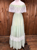 70s Gunne Sax Sage & Lace Maxi Dress    W26
