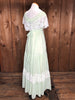 70s Gunne Sax Sage & Lace Maxi Dress    W26