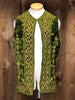 70s Grn Emb. Velvet Tunic Vest     M