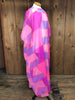 70s Bonwit Teller Pinks Chiffon Kaftan     L