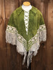 60s Green Suede Poncho