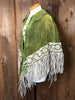 60s Green Suede Poncho