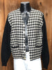 60s Arrow Blk Houndstooth Wool Cardigan     M