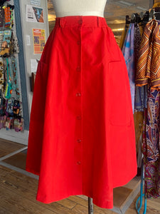 80s Red A-Line Skirt     S