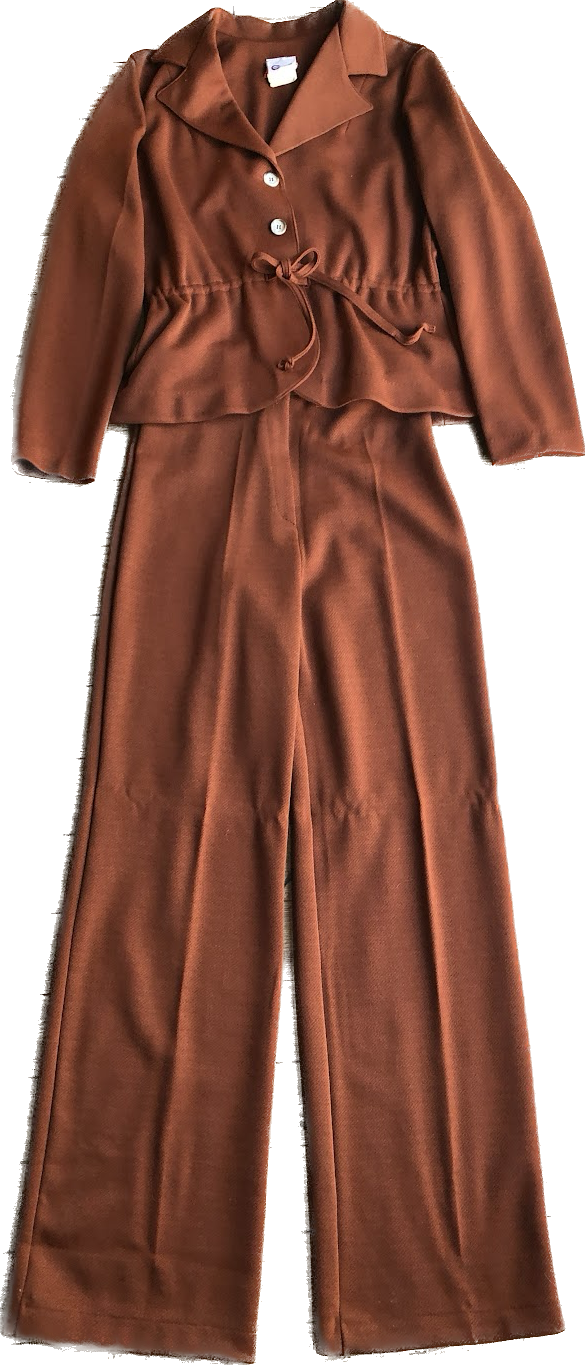 70s Caper-Mates Rust Pant Suit        M