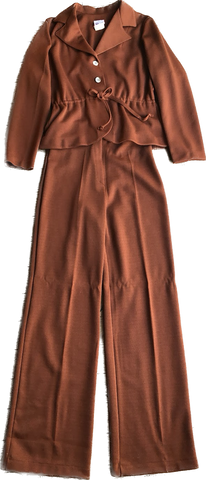 70s Caper-Mates Rust Pant Suit        M