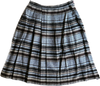 90s ‘Heather Gray’ Twill Browns Stripe Pleat Skirt     W31