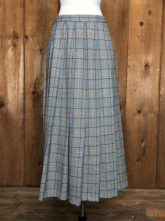 90s Pendleton Tan/Blk Pleat Skirt     w29