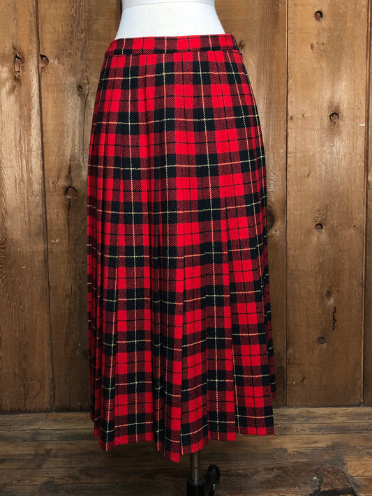 90s Pendleton Wallace Tartan Red Skirt      w30