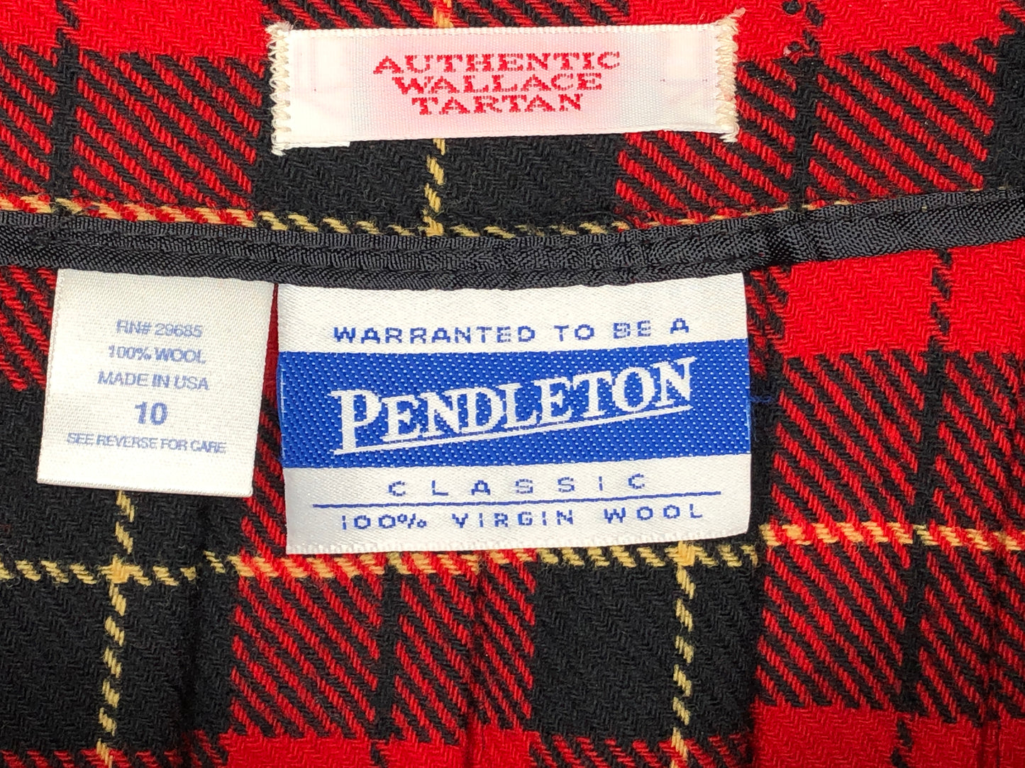 90s Pendleton Wallace Tartan Red Skirt      w30