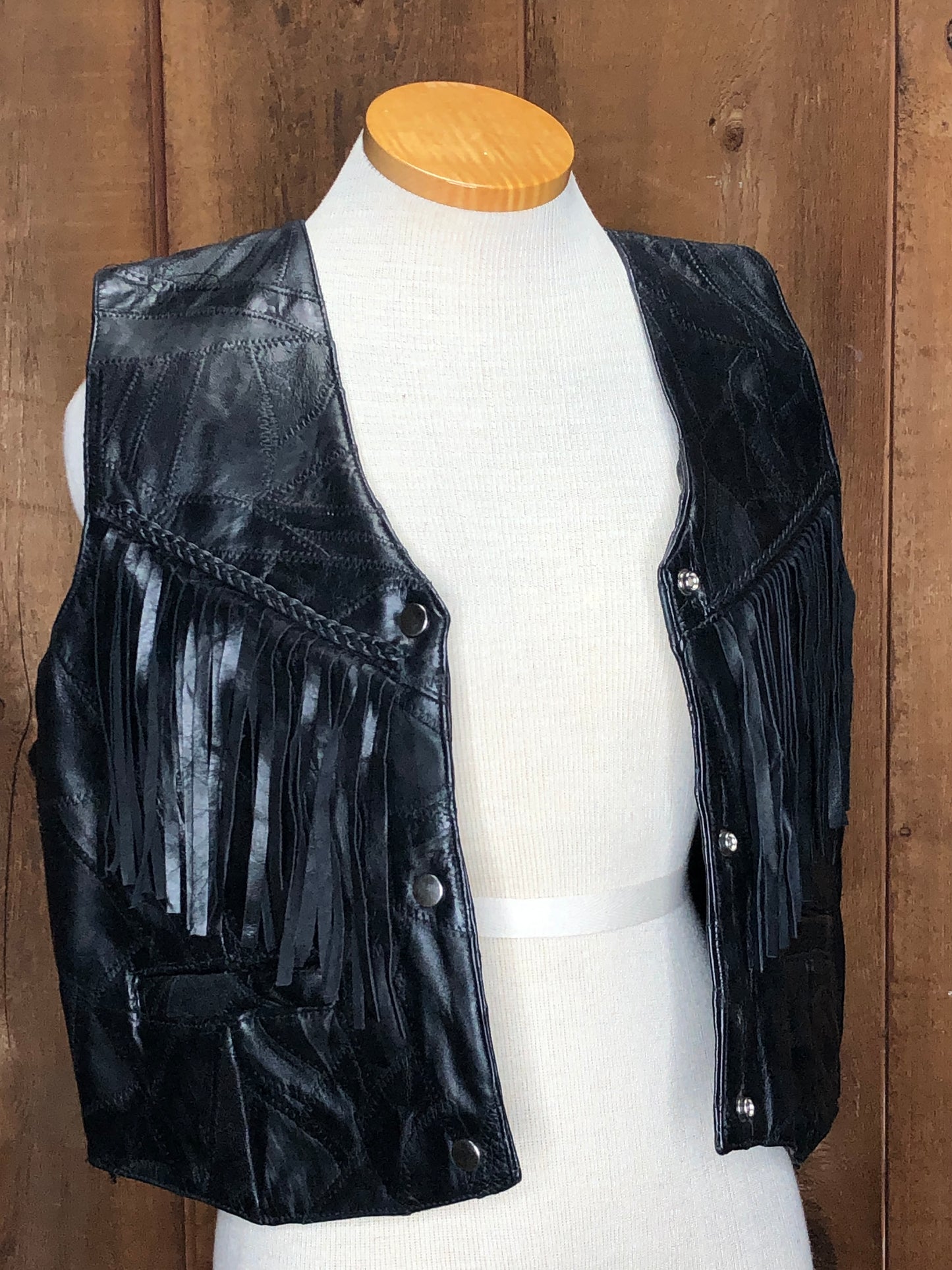 90s Navarre Fringe Leather  Vest     XL