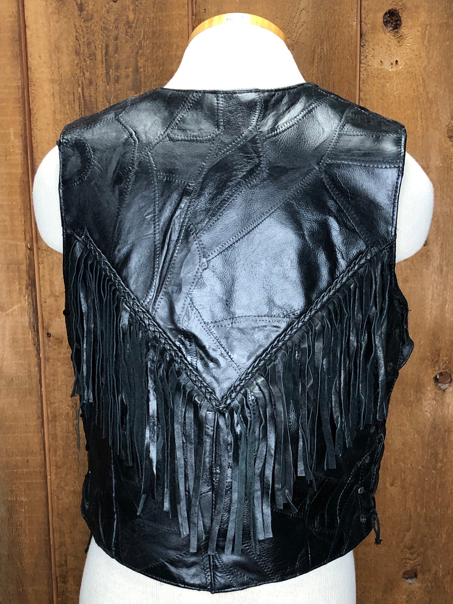 90s Navarre Fringe Leather  Vest     XL