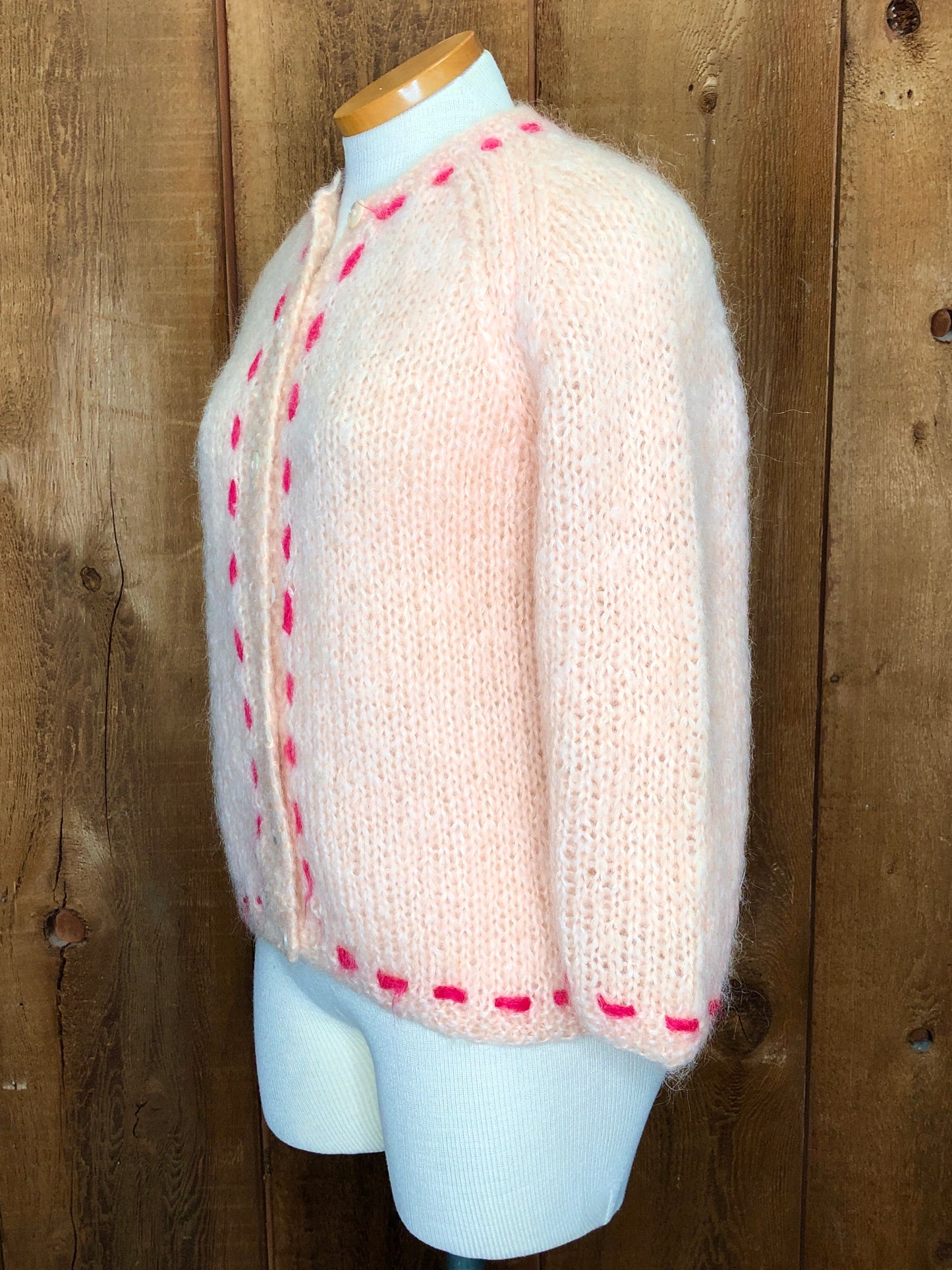 60s Famelia Blush Mohair Cardigan      M