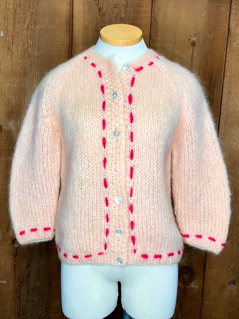 60s Famelia Blush Mohair Cardigan      M