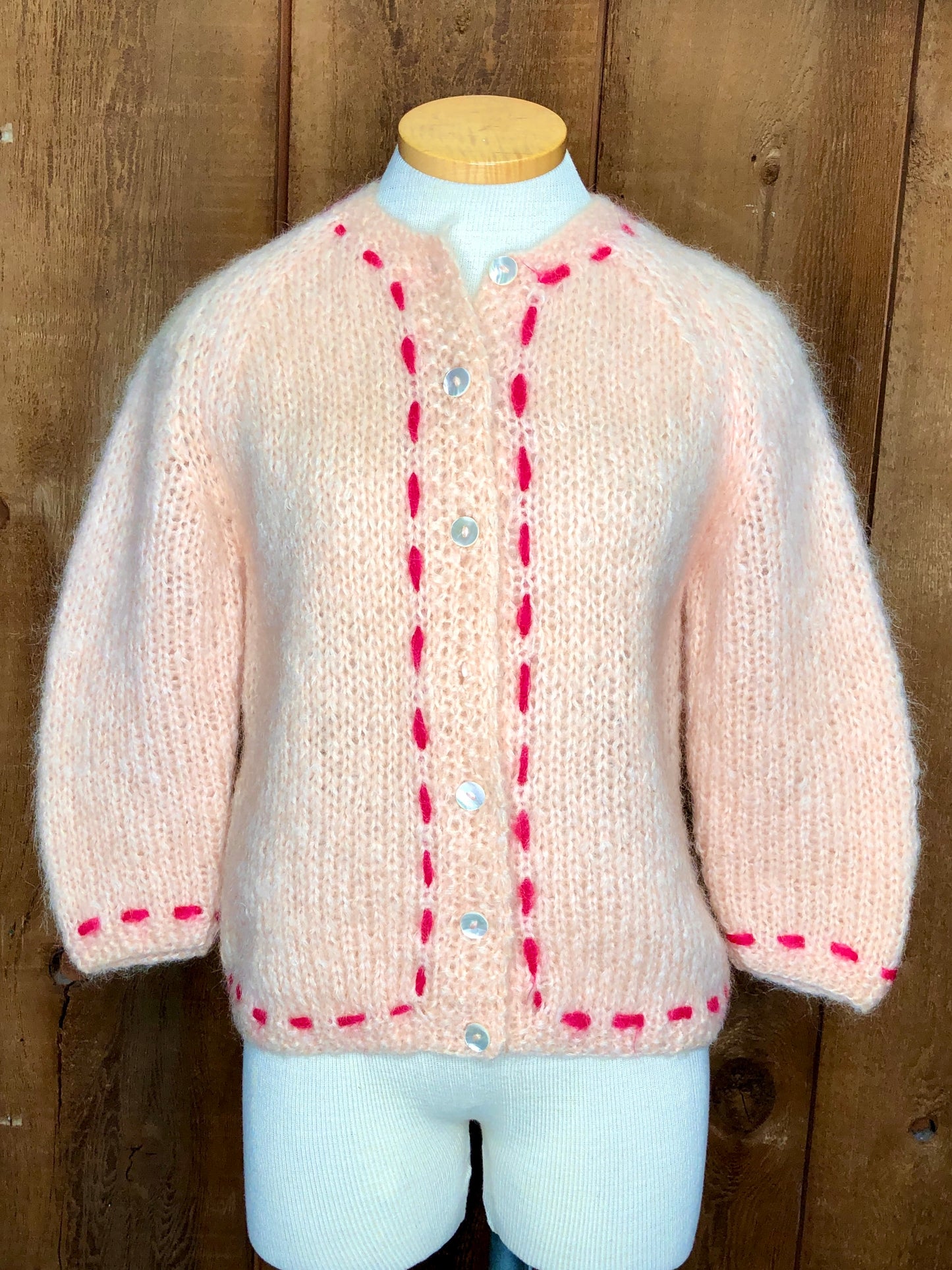 60s Famelia Blush Mohair Cardigan      M