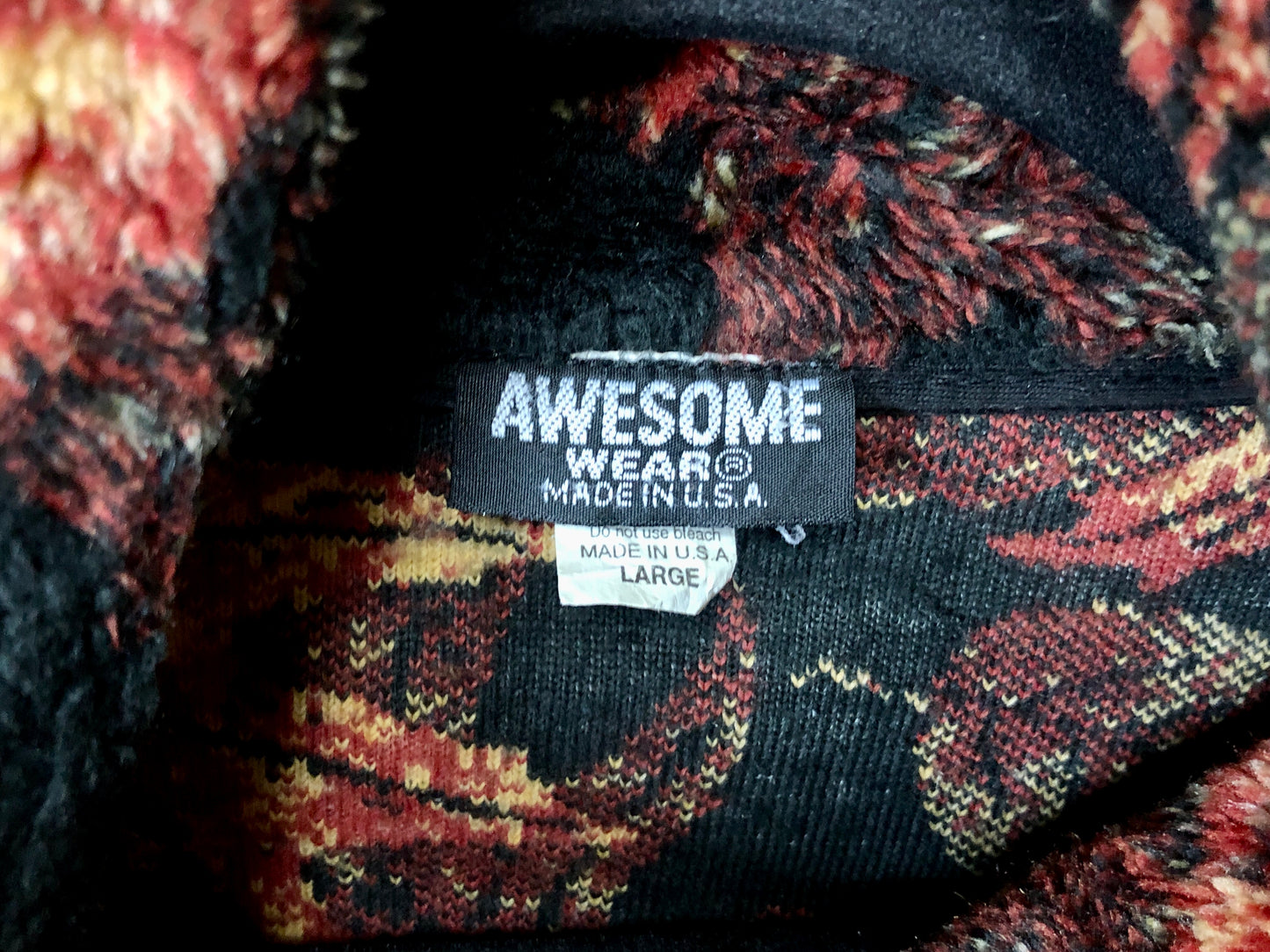 90s Awesome Wear Leaves Fuzzy Jacket     L