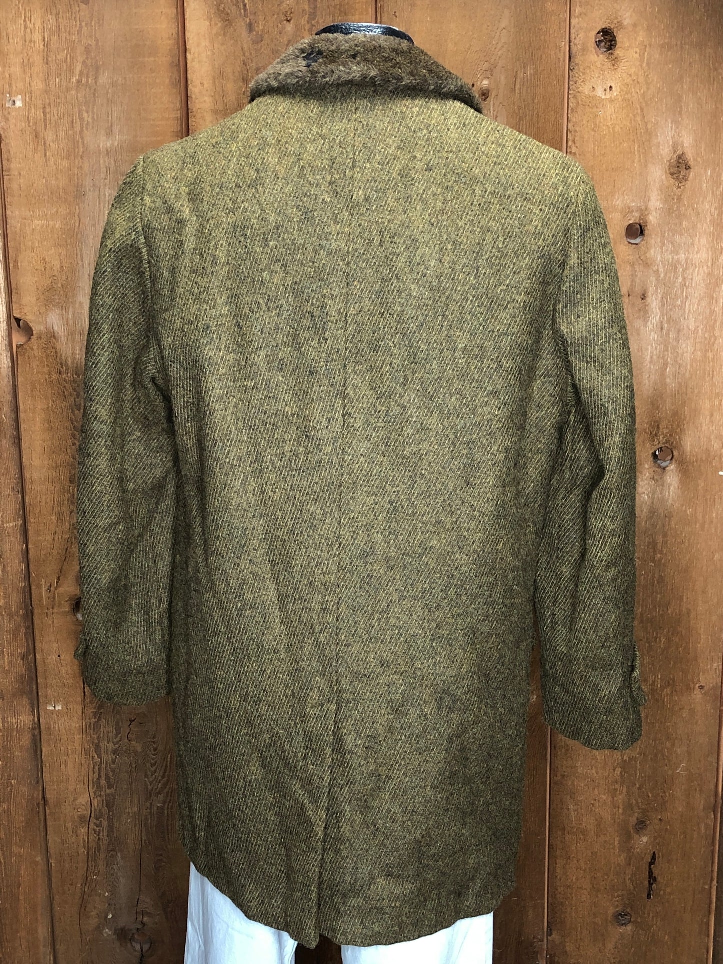 70s Zero King Grn Wool Coat    S