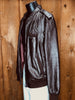 80s Members Only Brwn Leather Bomber    XL