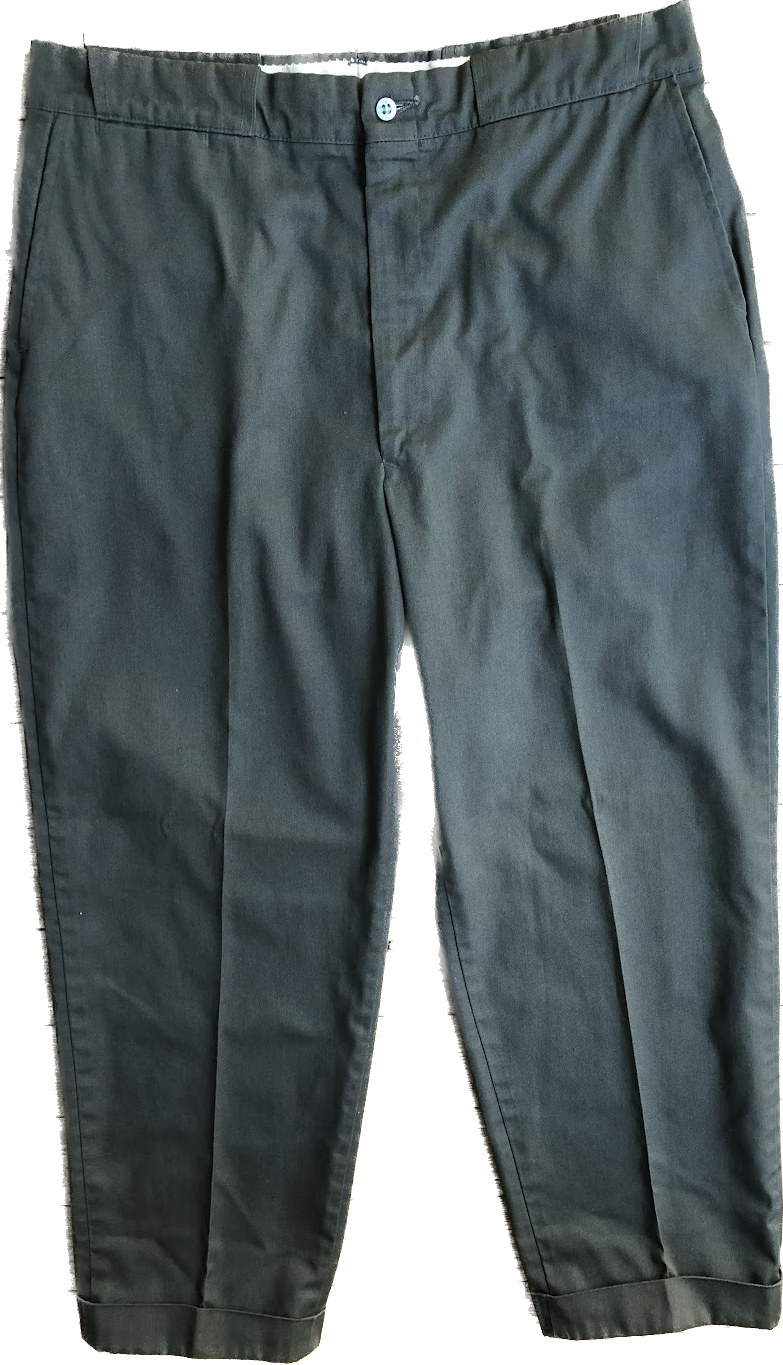 70s Olive Green Cuffed Pants       w36