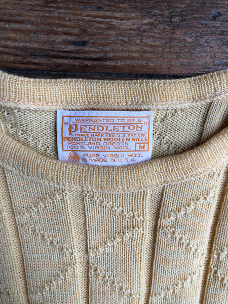 80s Pendleton Yellow Wool Sweater Vest       M