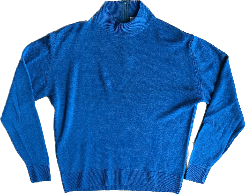 80s Pendleton Cerulean Turtleneck Top      L