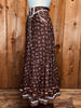 70s Jessica’s Gunnies Brown Calico Maxi Skirt       w24