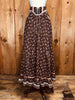 70s Jessica’s Gunnies Brown Calico Maxi Skirt       w24