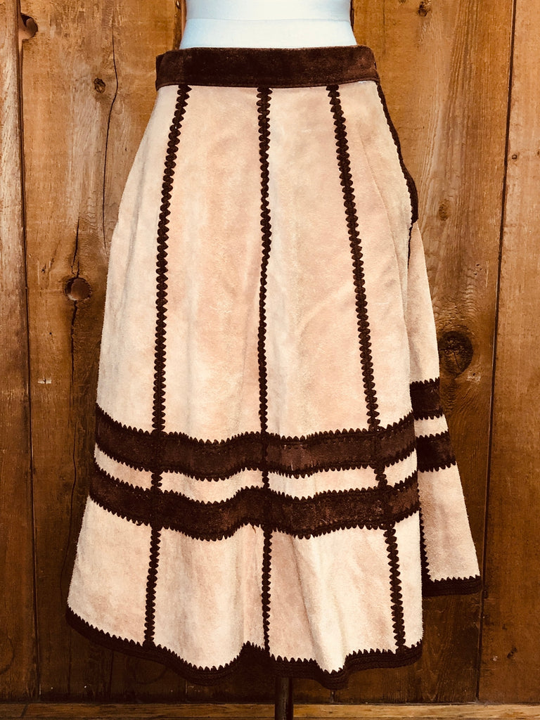 70s JCP Suede Western Skirt   W28