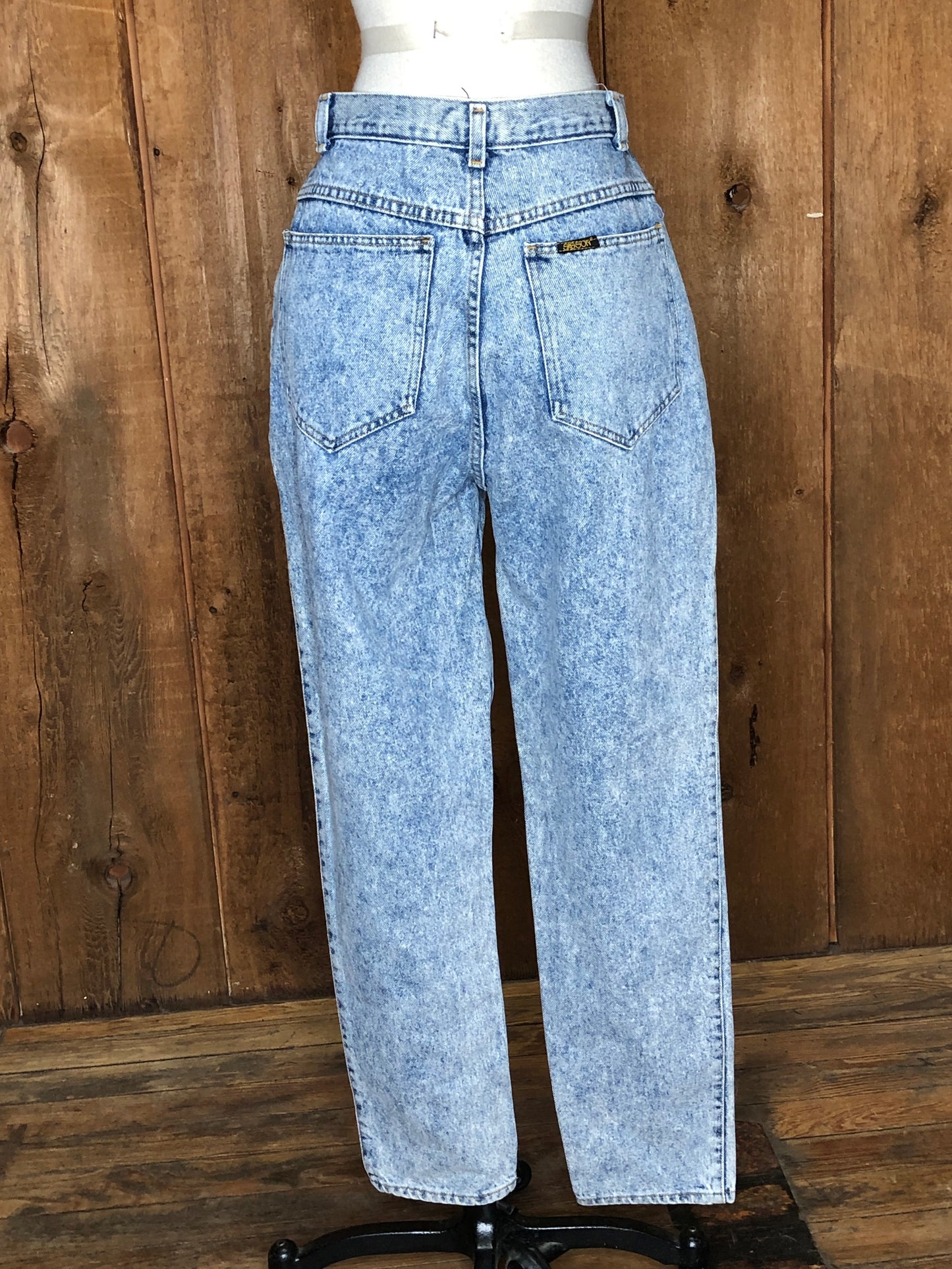 80s Sasson Acid Wash Taper Jeans    w29