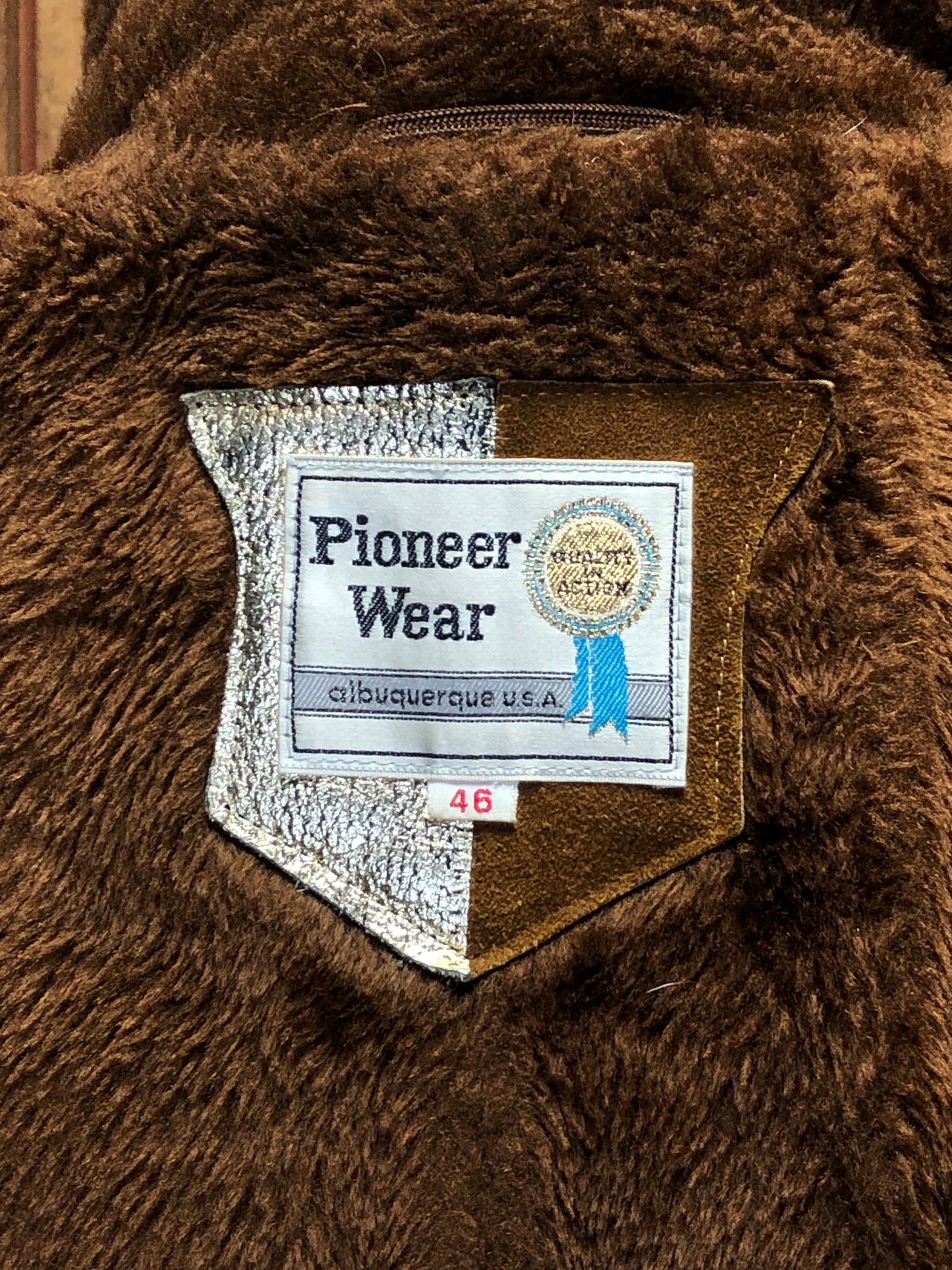 70s Pioneer Wear Suede Fleece Lined Coat      L