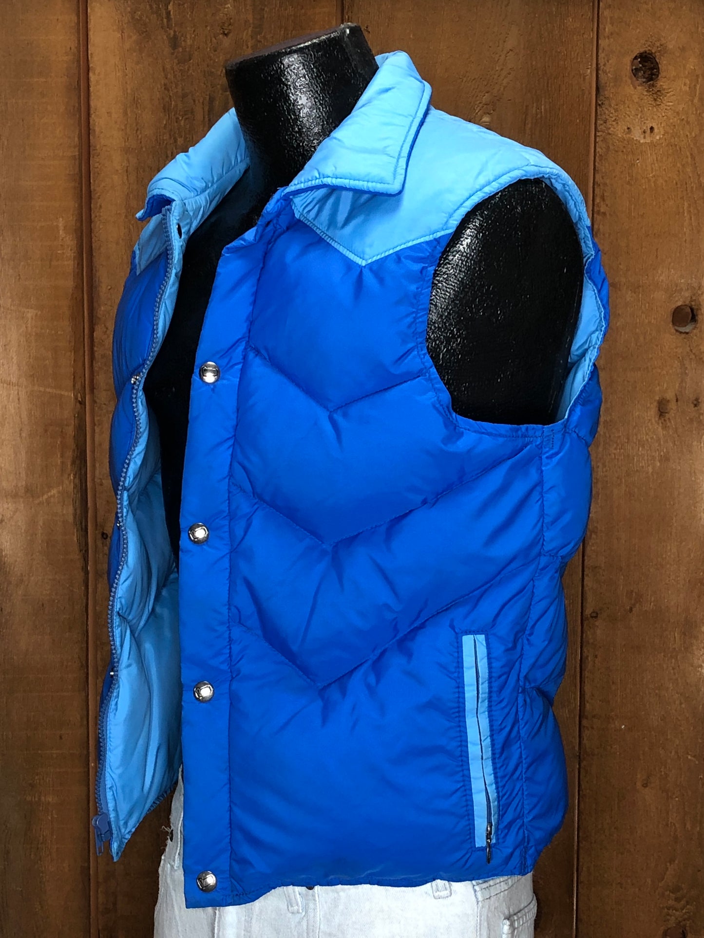 80s Woolrich Blue Puffer Vest       M