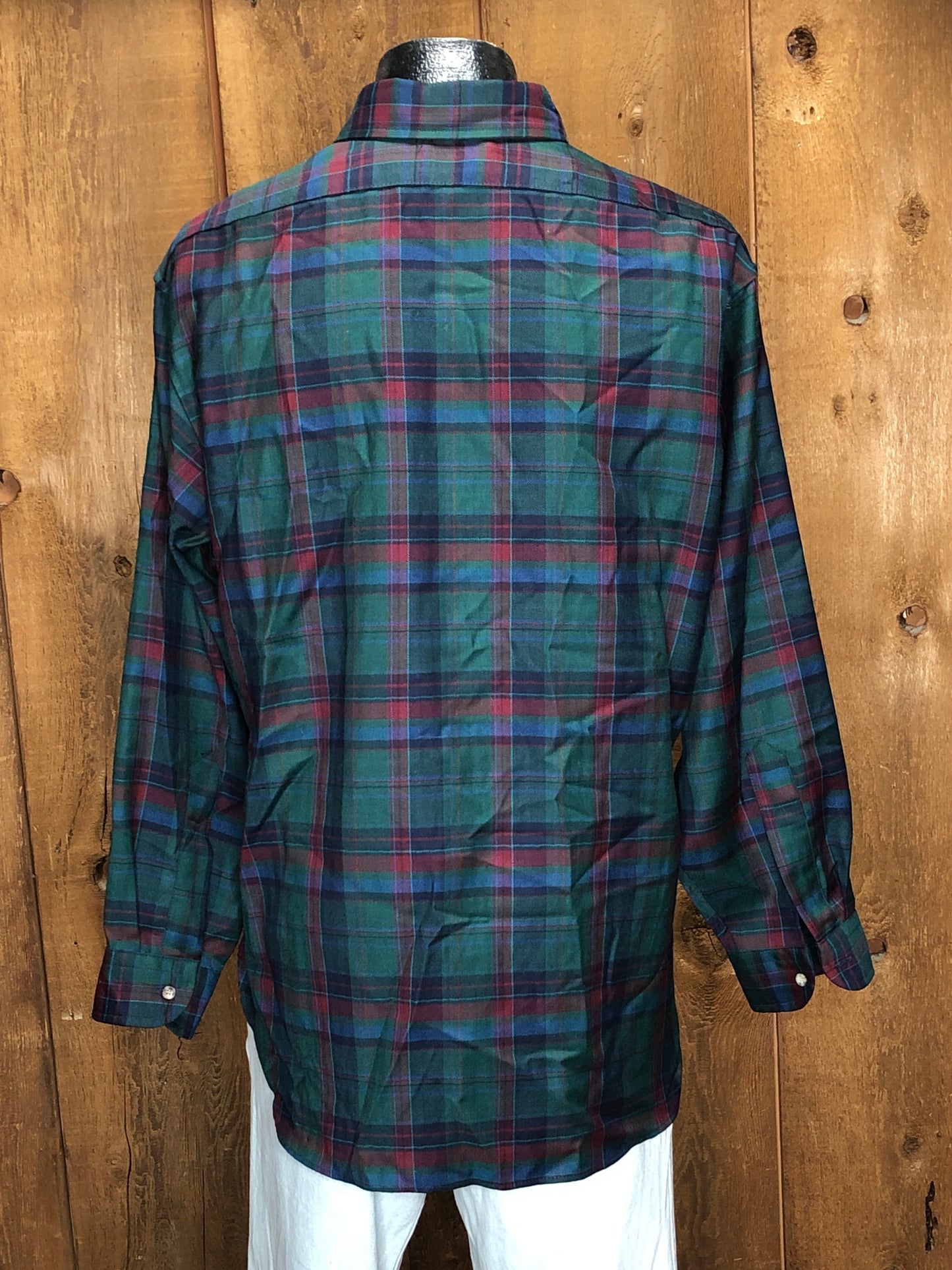 90s Sir Pendleton Nvy/Grn/Red Button-Down      L