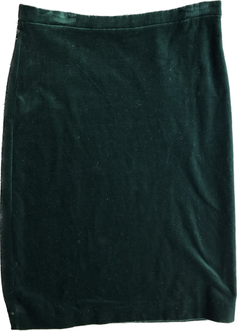 90s Act III Green Velvet Stretch Skirt     w35