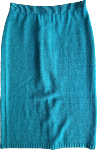 80s Jamenite Turquoise Sweater Skirt   w30-34