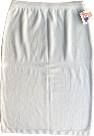80s NOS Sweater Bazaar White Knit Skirt  w28-30