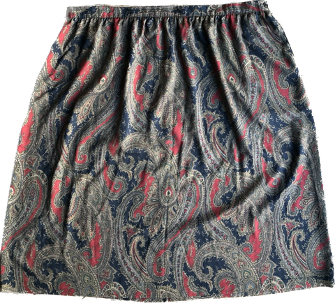 90s Alfred Dunner Navy/Rd/Gold Paisley Skirt    w43