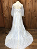 60s Swansons Daisy Emb. Wedding Gown w/Matching Veil    w28