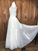 50s Sylvia Ann Bridal Stitch Stripe Gown    w25