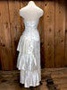 80s Sweetheart Sheath Side Peplum Wedding Dress  w28