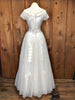 50s Sylvia Ann Bridal Stitch Stripe Gown    w25