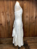 80s Sweetheart Sheath Side Peplum Wedding Dress  w28