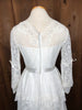 1970s Tiered Lace Wedding Dress w/Train Veil    w28 bust36