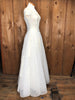 50s Sylvia Ann Bridal Stitch Stripe Gown    w25