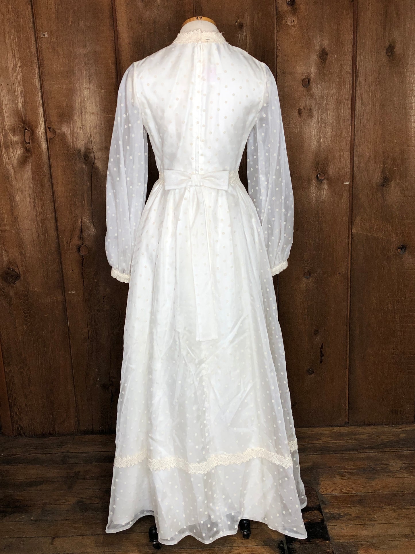 60s Nadine Polka Dot Wedding Dress       w28