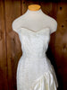 80s Sweetheart Sheath Side Peplum Wedding Dress  w28