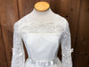 1970s Tiered Lace Wedding Dress w/Train Veil    w28 bust36