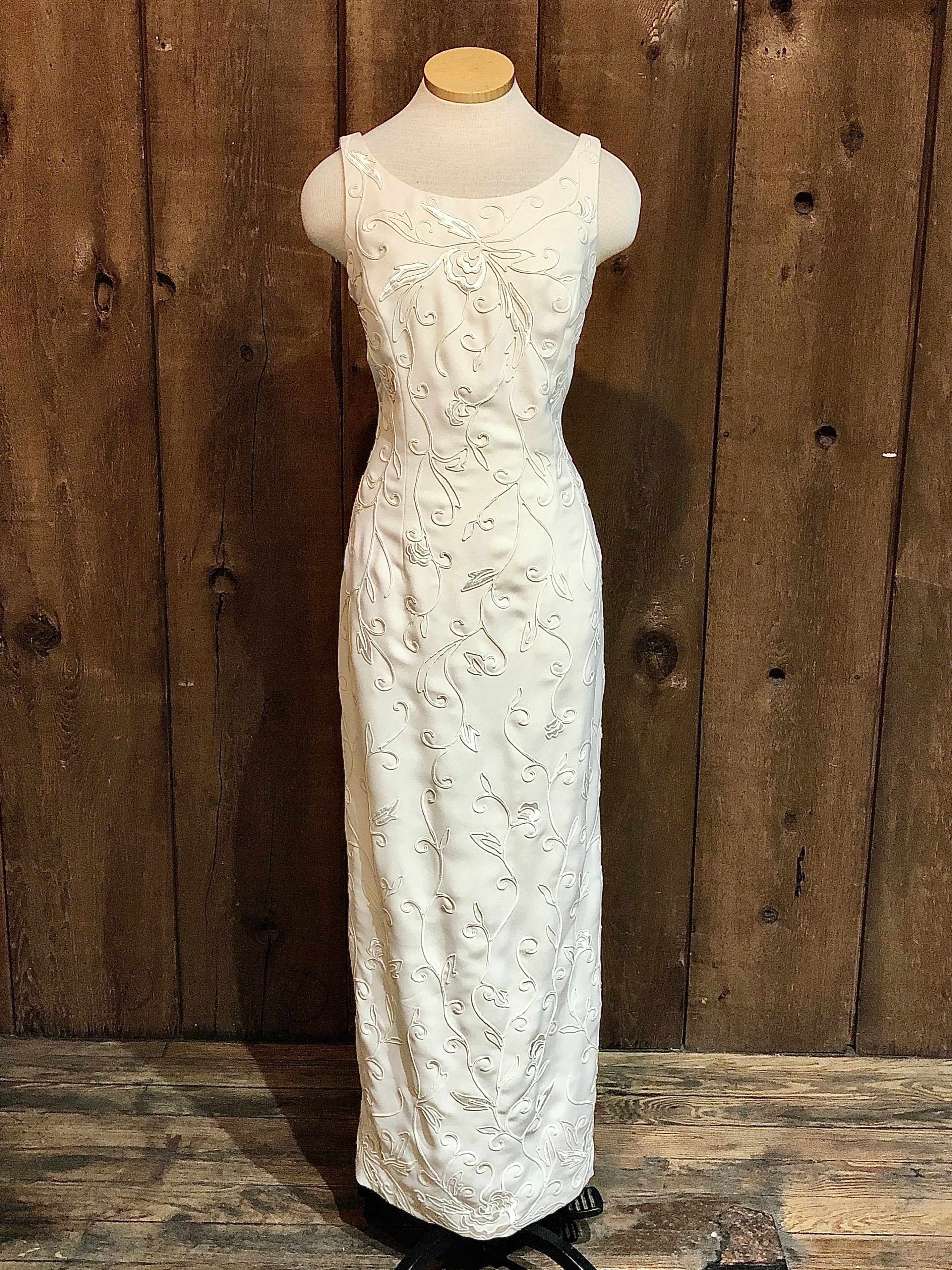 90s MarieSt.Claire Ivory Gown w/Bolero W30 – Maude Vintage