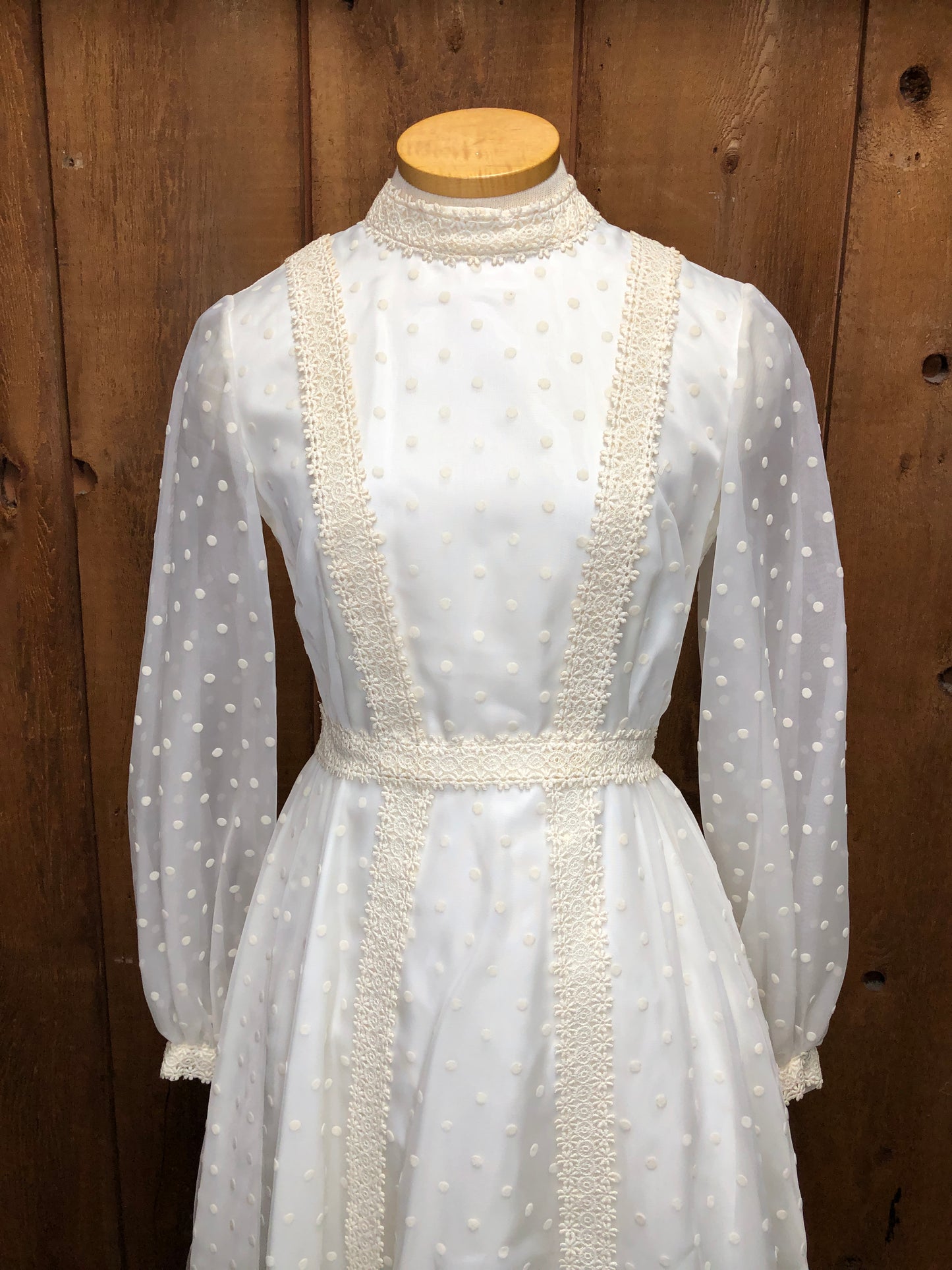 60s Nadine Polka Dot Wedding Dress       w28
